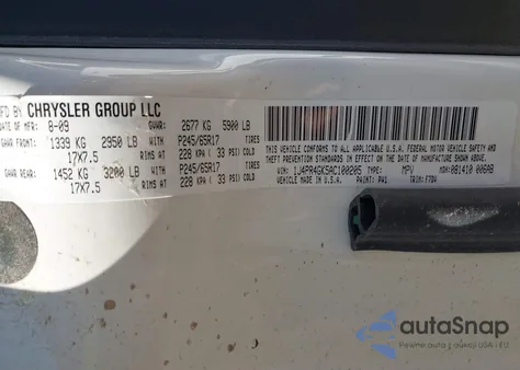 2010 Jeep Grand Cherokee Laredo z USA, uszkodzony, nr VIN 1J4PR4GK5AC100205